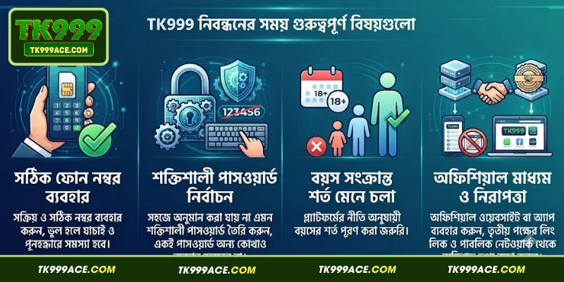 TK999 নিবন্ধনের সময় গুরুত্বপূর্ণ বিষয়গুলো