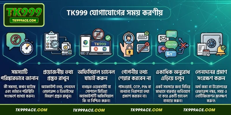 TK999 যোগাযোগের সময় করণীয়